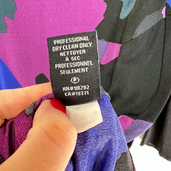 Tibi Sheath Mini Dress Black/Purple Boat Neck S - Picture 5 of 9